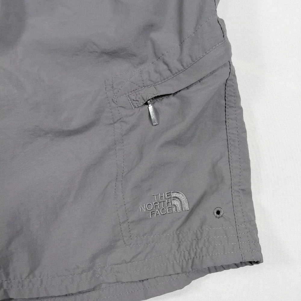 The North Face Mens XXL Gray Belted Nylon Cargo Hiking Shorts Mesh Lined